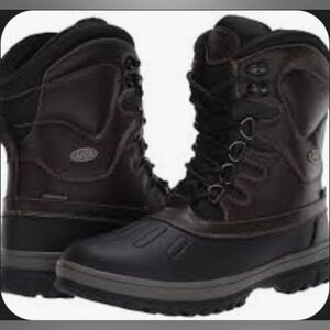 NEW - Lugz Men's Anorak Waterproof 8-Inch Black & Brown Boot (Size 12)